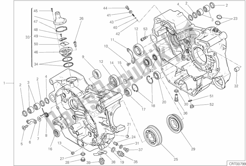 All parts for the 09a - Half-crankcases Pair of the Ducati Scrambler Flat Track Thailand USA 803 2020